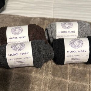 Women’s Cotton Socks - Brown, Gray(2), Black